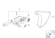 Рычаг стояночного тормоза для BMW E46 330d M57 (схема запасных частей)
