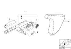 Рычаг стояночного тормоза с зажимом для BMW E39 530i M54 (схема запасных частей)