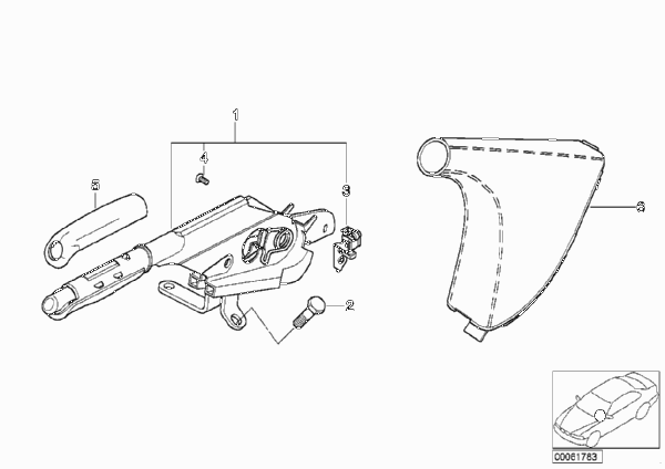 Рычаг стояночного тормоза для BMW E46 M3 S54 (схема запчастей)
