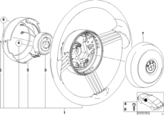 Рулевое колесо с НПБ Smart для BMW E52 Z8 S62 (схема запасных частей)