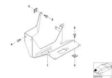 Элементы крепления CD-чейнджера для BMW E46 M3 S54 (схема запасных частей)