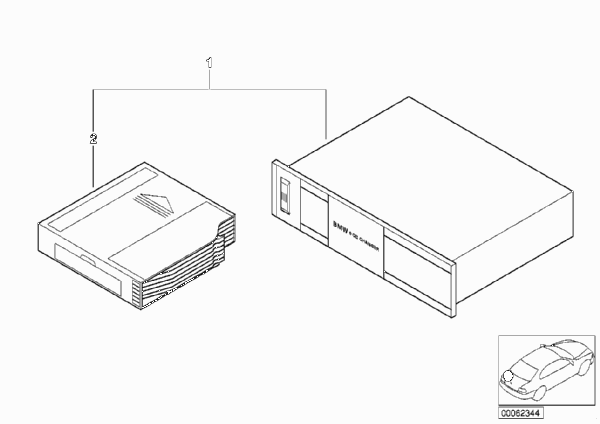 CD-чейнджер для BMW E46 318Ci N46 (схема запчастей)