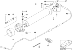 Топливный фильтр/ регулятор давления для BMW E39 535i M62 (схема запасных частей)