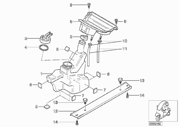 Запорный механизм топливного бака для BMW C1N C1 200 (0192) 0 (схема запчастей)