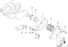 Глушитель шума всасыв./сменн.эл.фильтра для BMW C1N C1 (0191) 0 (схема запасных частей)