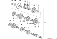 5-ступенчатая КПП/детали блока шестерен для BMW R13 F 650 GS 04 (0175,0185) 0 (схема запасных частей)