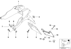 Крепление номерного знака для BMW K41 K 1200 GT 01 (0548,0558) 0 (схема запасных частей)