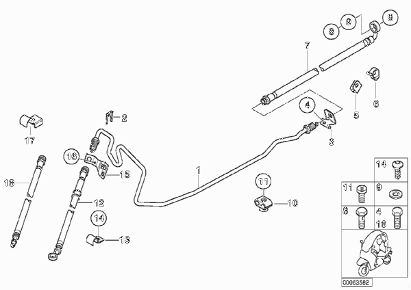 Трубопровод торм.привода Пд/Зд/креплен. для BMW C1N C1 200 (0192) 0 (схема запчастей)
