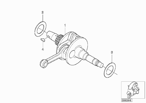 Кривошипно-шатунный механизм для BMW C1N C1 (0191) 0 (схема запчастей)