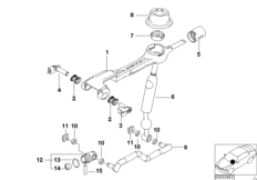 Механизм перекл.передач МКПП/диз.дв. для BMW E46 330d M57 (схема запасных частей)