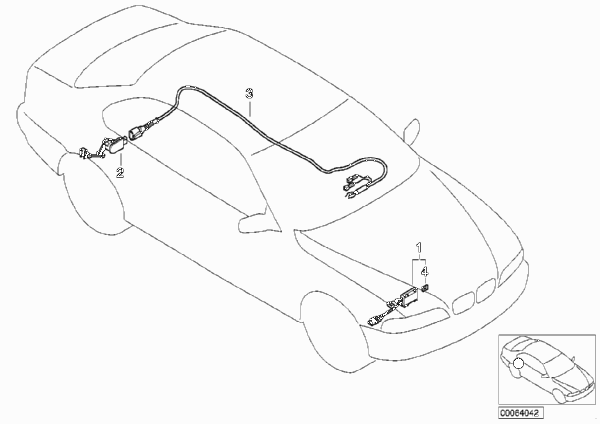 Детали авт.регулир.угла накл.ксенон.фар для BMW E39 525tds M51 (схема запчастей)