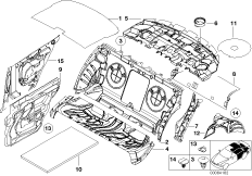 Звукоизоляция Зд для BMW E46 325i M54 (схема запасных частей)