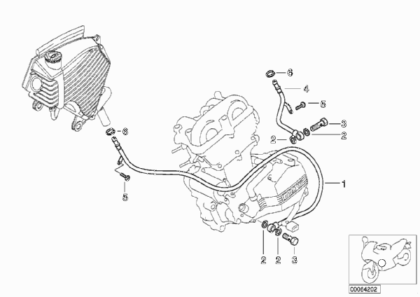 Трубопроводы смазочной системы для BMW R13 F 650 GS Dakar 00 (0173,0183) 0 (схема запчастей)