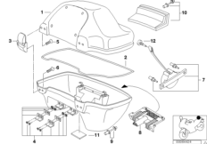 Детали верхнего контейнера для BMW 259S R 1100 RS 93 (0411,0416) 0 (схема запасных частей)