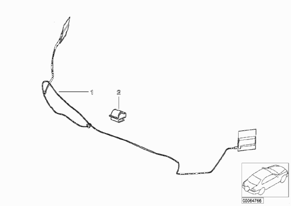 Комплект дооснащения антенной на бампере для BMW E46 330xd M57 (схема запчастей)