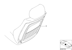 Доосн.карманом для сетки спинки сиденья для BMW E46 325i M54 (схема запасных частей)