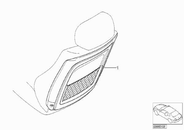 Доосн.карманом для сетки спинки сиденья для BMW E46 316i N46 (схема запчастей)