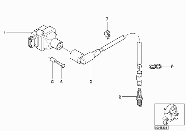 Система зажигания для BMW C1N C1 200 (0192) 0 (схема запчастей)