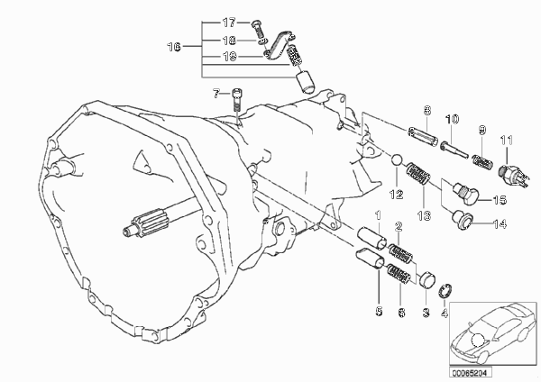S6S 420G Внутрен.детали механизма ПП для BMW E34 M5 S38 (схема запчастей)