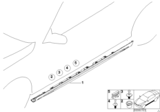 Накладка порог / арка колеса для BMW E46 316Ci M43 (схема запасных частей)