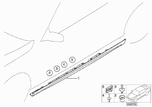 Накладка порог / арка колеса для BMW E46 325Ci M54 (схема запчастей)