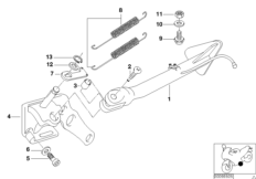 Подпорка для BMW 259S R 1100 S 98 (0422,0432) 0 (схема запасных частей)