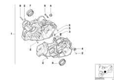 Картер двигателя дополнительные элементы для MOTO R13 F 650 GS 00 (0172,0182) 0 (схема запасных частей)