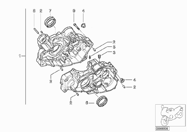Картер двигателя дополнительные элементы для BMW R13 F 650 GS Dakar 00 (0173,0183) 0 (схема запчастей)