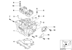 головка блока цилиндров для BMW R13 F 650 GS Dakar 00 (0173,0183) 0 (схема запасных частей)
