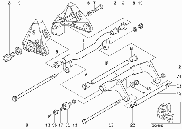 Опора - привод на качающемся рычаге для BMW C1N C1 (0191) 0 (схема запчастей)