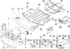 Экран моторного отсека/воздуховода для BMW E52 Z8 S62 (схема запасных частей)