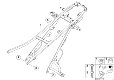 Задняя часть рамы для MOTO R13 F 650 GS Dakar 04 (0176,0186) 0 (схема запасных частей)