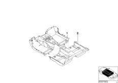 Индивид.облицовочные панели днища для BMW E46 325Ci M54 (схема запасных частей)