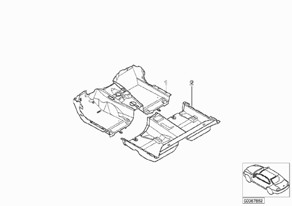 Индивид.облицовочные панели днища для BMW E46 M3 S54 (схема запчастей)