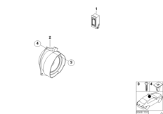 Детали устройства громкой связи для BMW E53 X5 3.0d M57N (схема запасных частей)