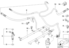 Система впрыска/форсунка для BMW E52 Z8 S62 (схема запасных частей)