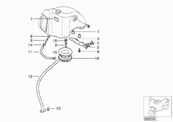 Доп.элементы сист.глушения шума всасыв. для BMW R13 F 650 GS 00 (0172,0182) 0 (схема запчастей)