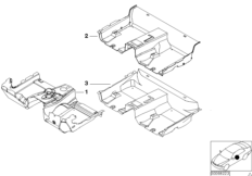 Индивид.облицовочные панели днища для BMW E46 328i M52 (схема запасных частей)