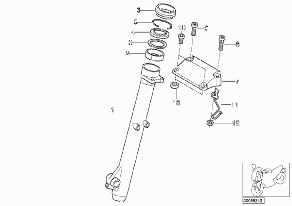 Направляющая труба для BMW R13 F 650 GS Dakar 04 (0176,0186) 0 (схема запчастей)