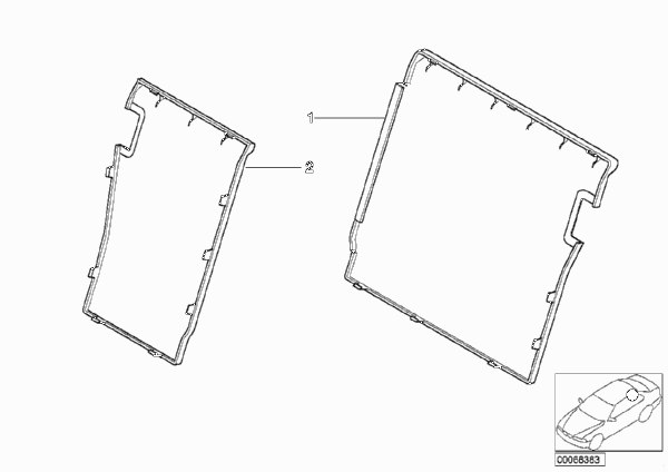 Индив.люк для пер.длинном.предм./детали для BMW E39 525i M54 (схема запчастей)