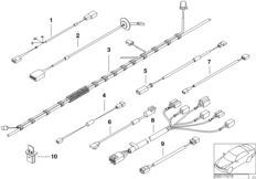 Различные дополнительные жгуты проводов для BMW Z3 Z3 1.9 M43 (схема запасных частей)