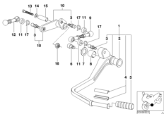 Наружные детали механизма ПП/рычаг ПП для BMW 89V3 K 1200 LT 99 (0545,0555) 0 (схема запасных частей)