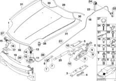 Капот/дополнительные элементы для BMW E52 Z8 S62 (схема запасных частей)