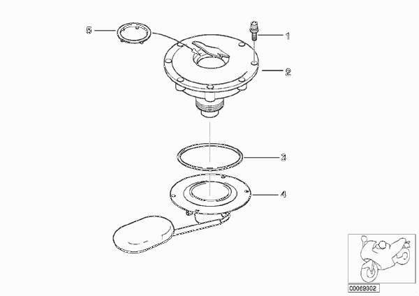 запорный механизм топливного бака для BMW 259S R 1100 S 98 (0422,0432) 0 (схема запчастей)