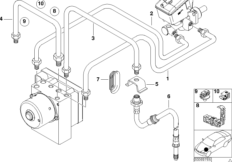 Трубопровод тормозного привода Пд с DSC для BMW E46 316i N42 (схема запасных частей)