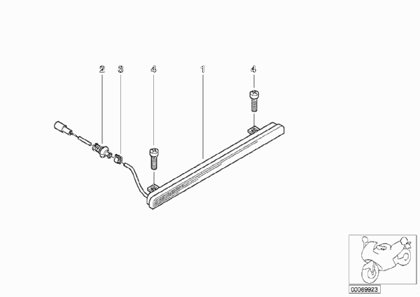 Дополнительный фонарь стоп-сигнала для MOTO 89V3 K 1200 LT 99 (0545,0555) 0 (схема запчастей)