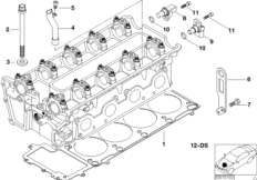 Головка блока цилиндров-доп.элементы для BMW E39 M5 S62 (схема запасных частей)