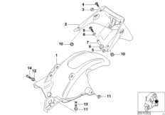 Колпак колеса Зд, кронштейн ном.знака для BMW C1N C1 (0191) 0 (схема запасных частей)