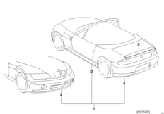 Аэродинамический комплект для BMW Z3 Z3 2.0 M52 (схема запасных частей)