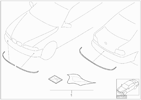 Защитные планки для BMW E46 320Ci M54 (схема запчастей)